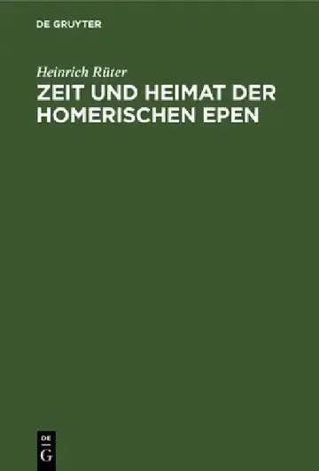 Cover of Zeit Und Heimat Der Homerischen Epen