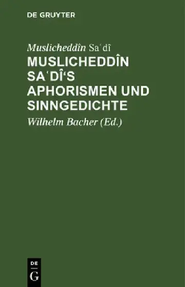 Cover of Muslicheddîn Saʿdî's Aphorismen Und Sinngedichte