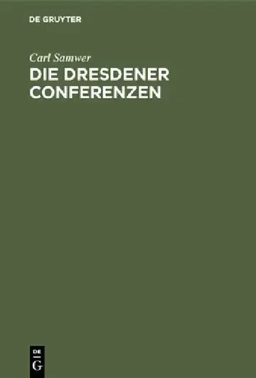 Cover of Die Dresdener Conferenzen