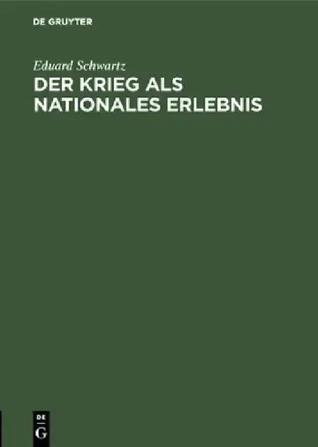 Cover of Der Krieg ALS Nationales Erlebnis