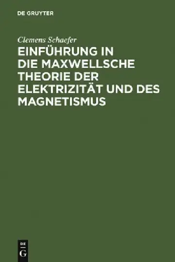 Cover of Einführung in Die Maxwellsche Theorie Der Elektrizität Und Des Magnetismus