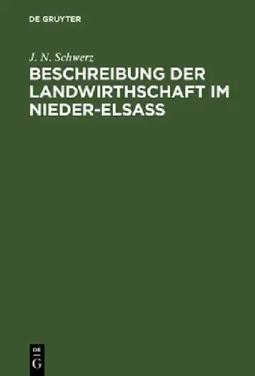 Cover of Beschreibung der Landwirthschaft im Nieder-Elsaß