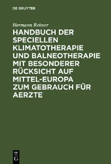 Cover of Handbuch Der Speciellen Klimatotherapie Und Balneotherapie Mit Besonderer Rücksicht Auf Mittel-Europa Zum Gebrauch Für Aerzte