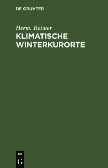 Cover of Klimatische Winterkurorte
