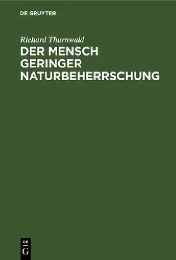 Cover of Der Mensch Geringer Naturbeherrschung