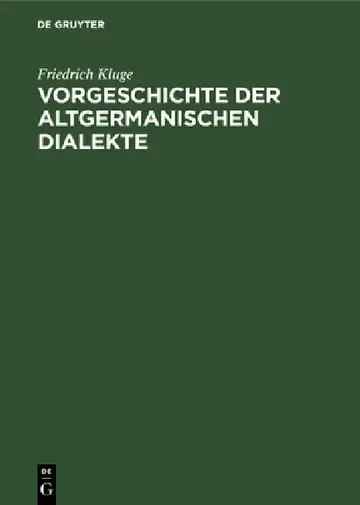 Cover of Vorgeschichte der altgermanischen Dialekte
