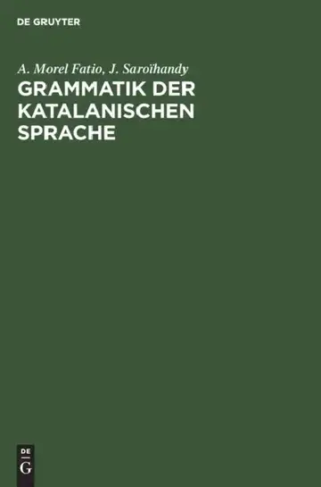 Cover of Grammatik der katalanischen Sprache