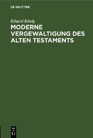 Cover of Moderne Vergewaltigung Des Alten Testaments