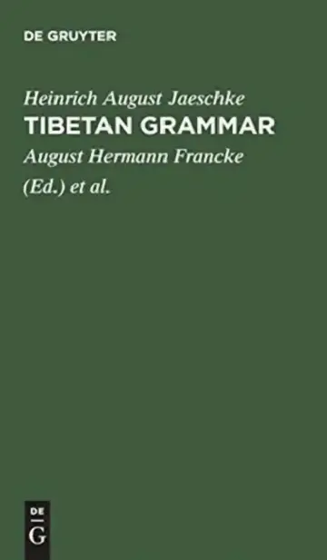 Cover of Tibetan grammar