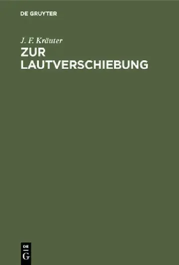 Cover of Zur Lautverschiebung