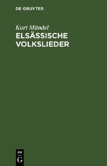Cover of Elsässische Volkslieder