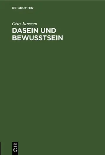 Cover of Dasein Und Bewusstsein
