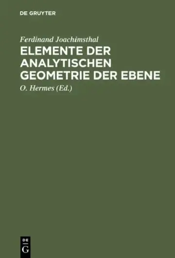 Cover of Elemente der analytischen Geometrie der Ebene