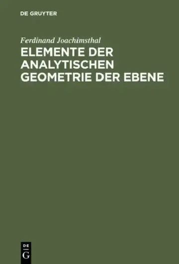 Cover of Elemente der analytischen Geometrie der Ebene