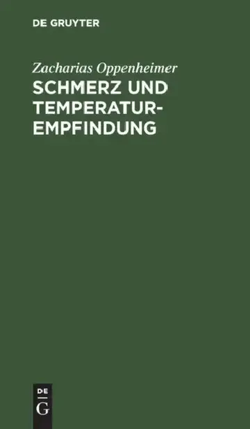 Cover of Schmerz und Temperaturempfindung