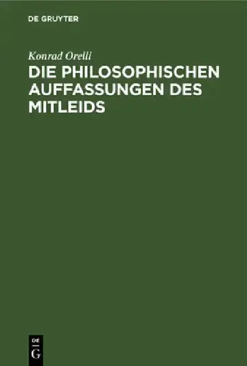 Cover of Die Philosophischen Auffassungen Des Mitleids