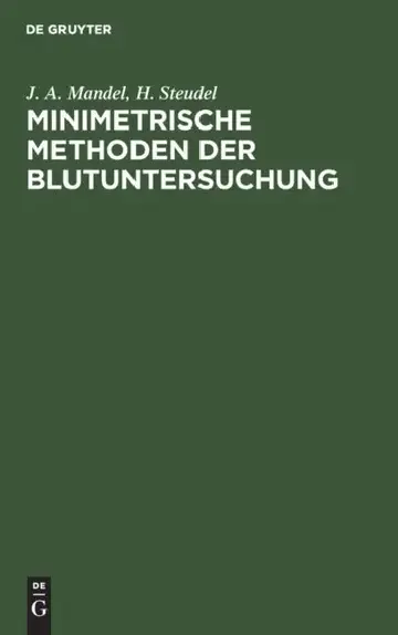 Cover of Minimetrische Methoden Der Blutuntersuchung