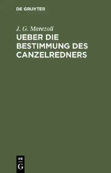 Cover of Ueber die Bestimmung des Canzelredners