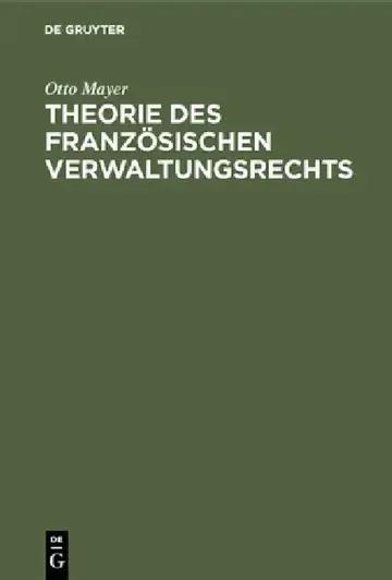 Cover of Theorie des französischen Verwaltungsrechts