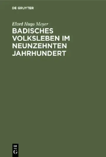 Cover of Badisches Volksleben im neunzehnten Jahrhundert