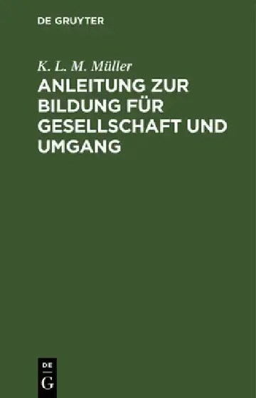 Cover of Anleitung Zur Bildung Für Gesellschaft Und Umgang