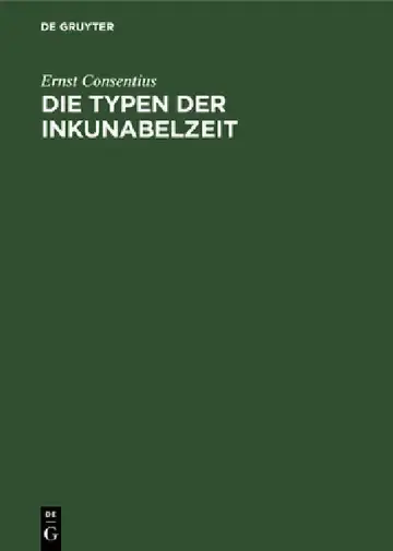 Cover of Die Typen Der Inkunabelzeit