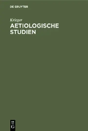 Cover of Aetiologische Studien