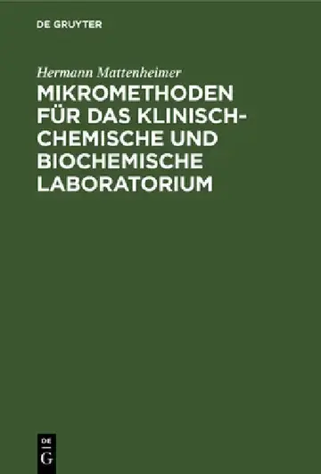Cover of Mikromethoden für das klinisch-chemische und biochemische Laboratorium