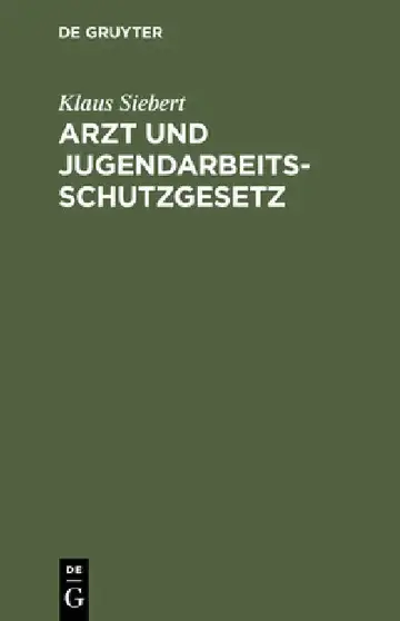 Cover of Arzt und Jugendarbeitsschutzgesetz