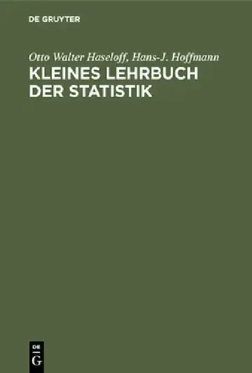 Cover of Kleines Lehrbuch der Statistik