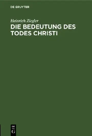 Cover of Die Bedeutung des Todes Christi