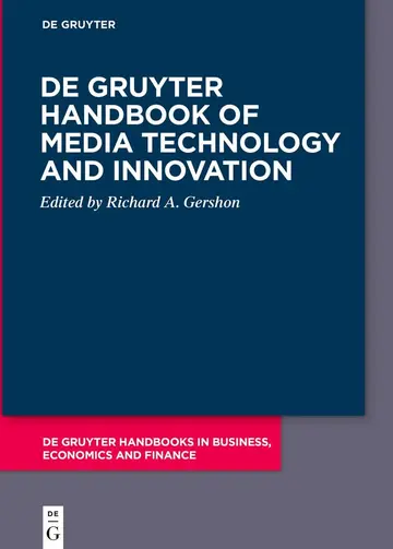 Cover of De Gruyter Handbook of Media Technology and Innovation