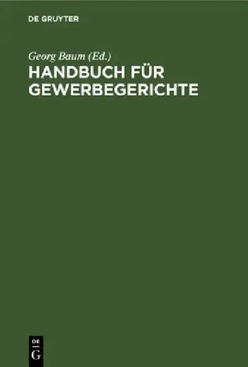 Cover of Handbuch für Gewerbegerichte