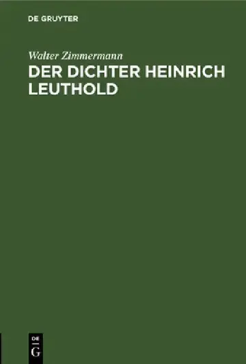 Cover of Der Dichter Heinrich Leuthold