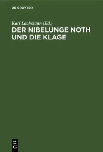 Cover of Der Nibelunge Noth Und Die Klage
