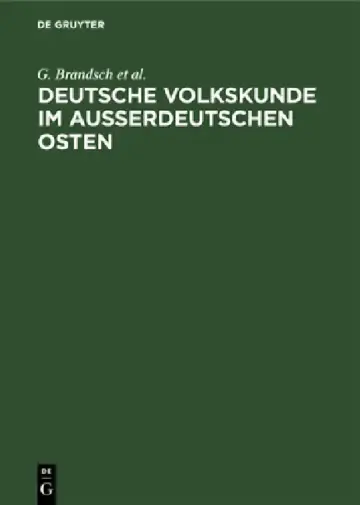Cover of Deutsche Volkskunde Im Ausserdeutschen Osten