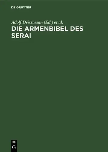 Cover of Die Armenbibel Des Serai