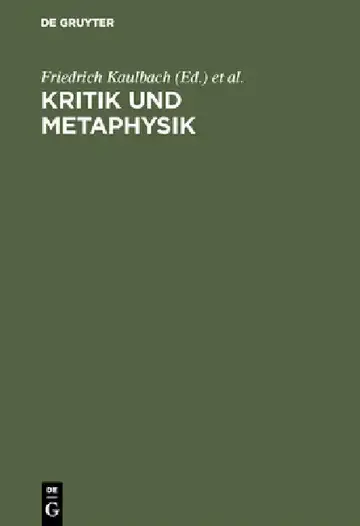 Cover of Kritik und Metaphysik