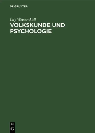 Cover of Volkskunde Und Psychologie
