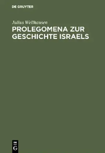 Cover of Prolegomena Zur Geschichte Israels