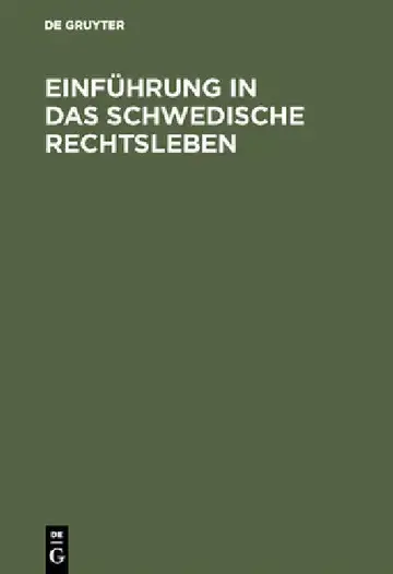 Cover of Einführung in das schwedische Rechtsleben