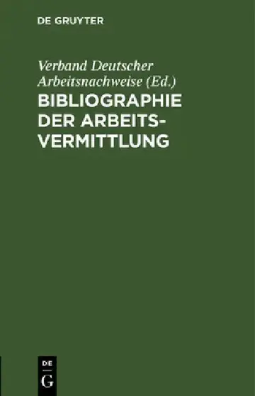 Cover of Bibliographie der Arbeitsvermittlung