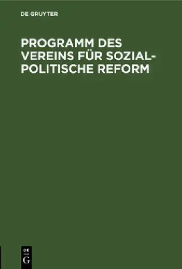 Cover of Programm des Vereins für sozial-politische Reform