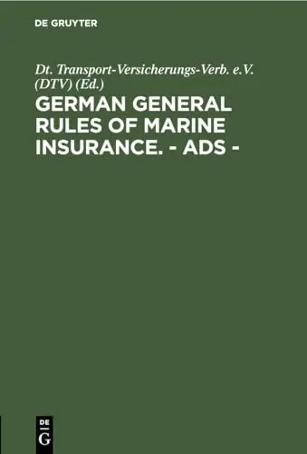 Cover of German general rules of marine insurance. - ADS