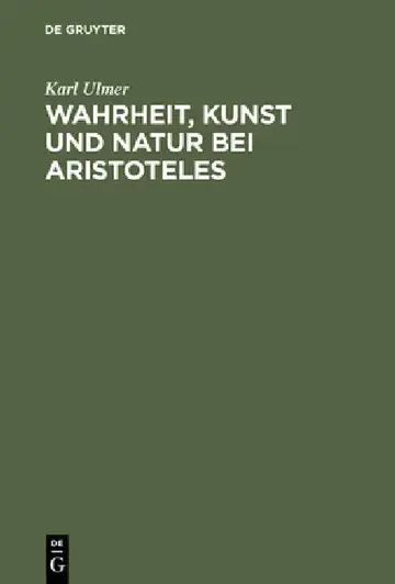 Cover of Wahrheit, Kunst und Natur bei Aristoteles