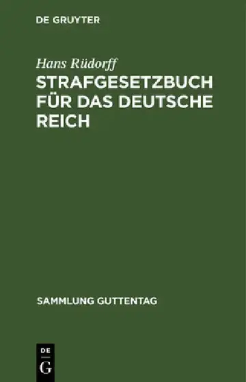 Cover of Strafgesetzbuch für das Deutsche Reich