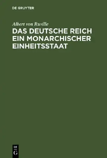 Cover of Das Deutsche Reich ein monarchischer Einheitsstaat
