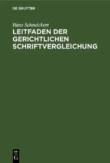 Cover of Leitfaden der gerichtlichen Schriftvergleichung