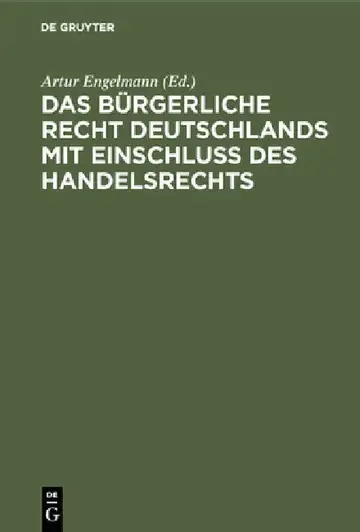 Cover of Das Bürgerliche Recht Deutschlands mit Einschluss des Handelsrechts