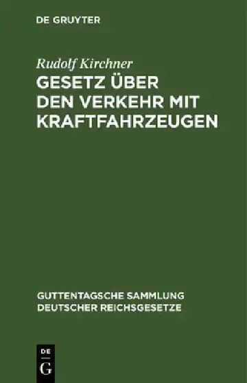 Cover of Gesetz Über Den Verkehr Mit Kraftfahrzeugen
